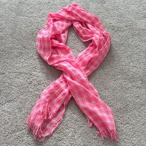 J. Crew Pink Plaid Tissue Scarf